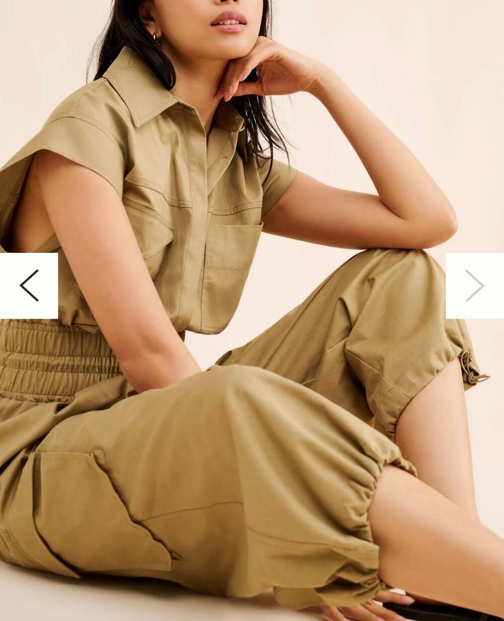 FARM Rio Cotton Utility Jumpsuit in Olive Green - Picture 4 of 15